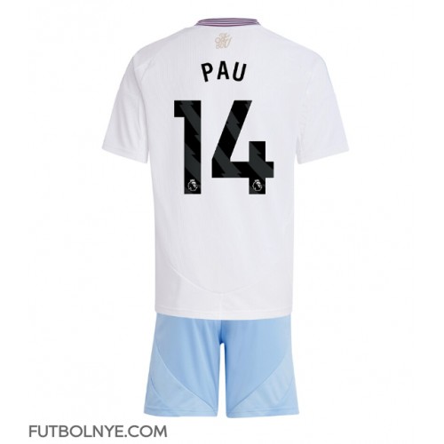 Camiseta Aston Villa Pau Torres #14 Visitante Equipación para niños 2024-25 manga corta (+ pantalones cortos)